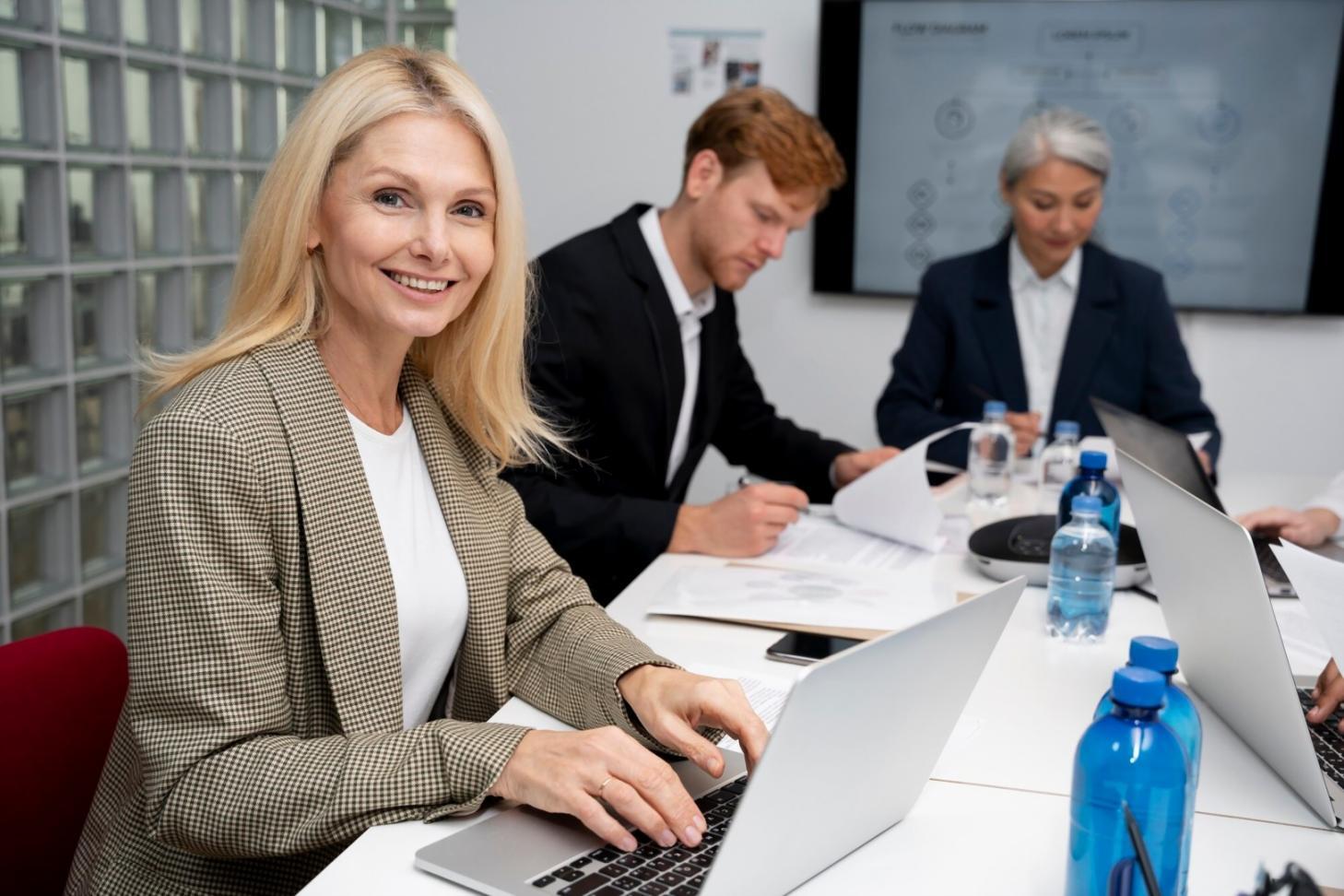 Profesional revisando métricas financieras en documentación impresa